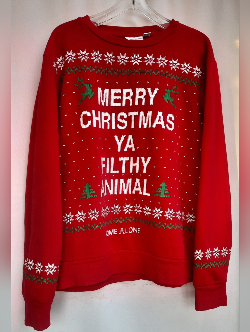 HOME ALONE  MERRY CHRISTMAS YA FILTHY ANIMAL sweatshirt size XL